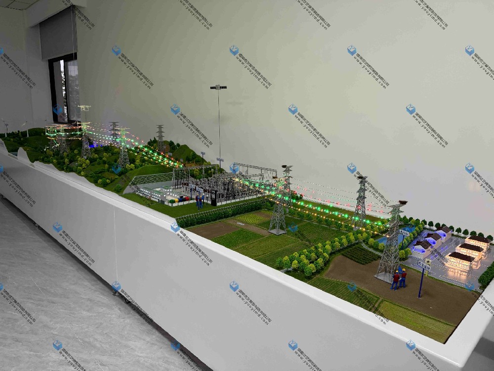 湖南省優(yōu)藝模型——電力輸送線路施工場景模型、電力輸送沙盤模型